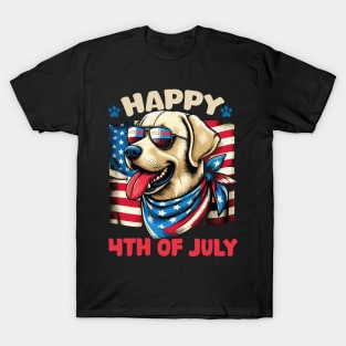 4th of July Patriotic American Labrador Retriever USA Flag T-Shirt